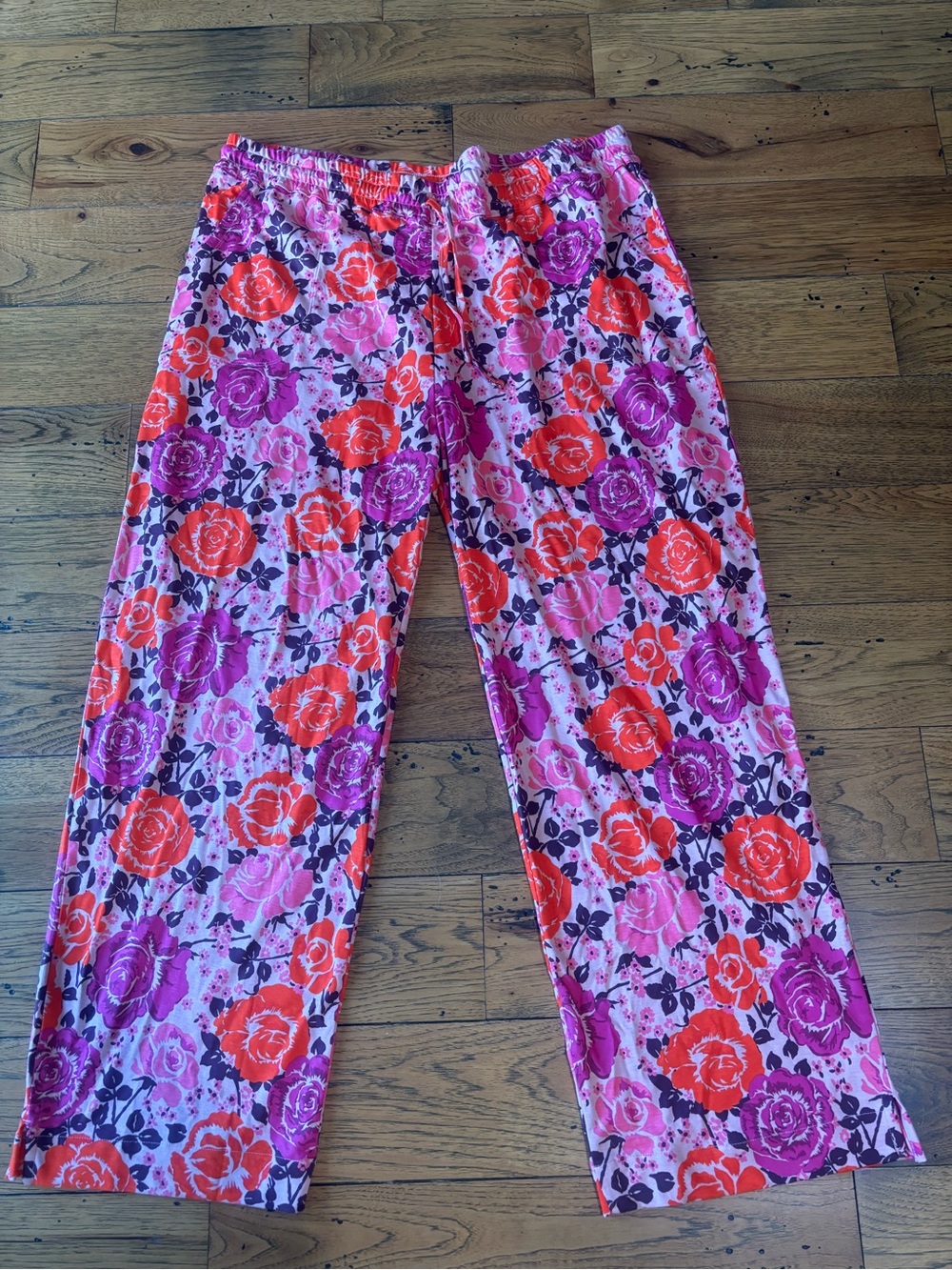 Vera Bradley Rose Floral Pink & Orange Lounge Pants Size X-Large